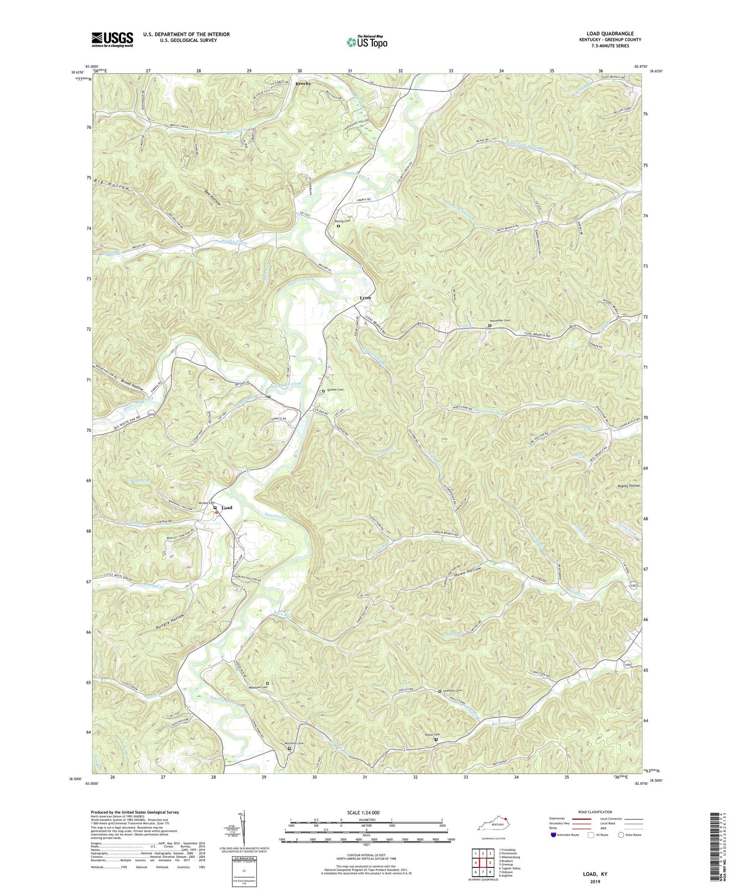 Load Kentucky US Topo Map Image