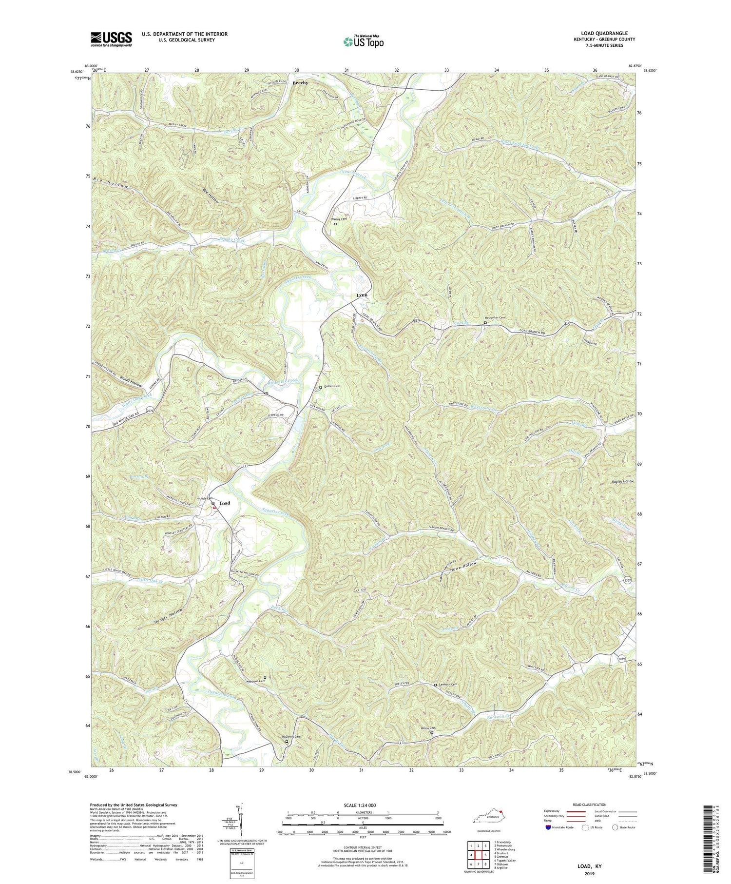 Load Kentucky US Topo Map Image