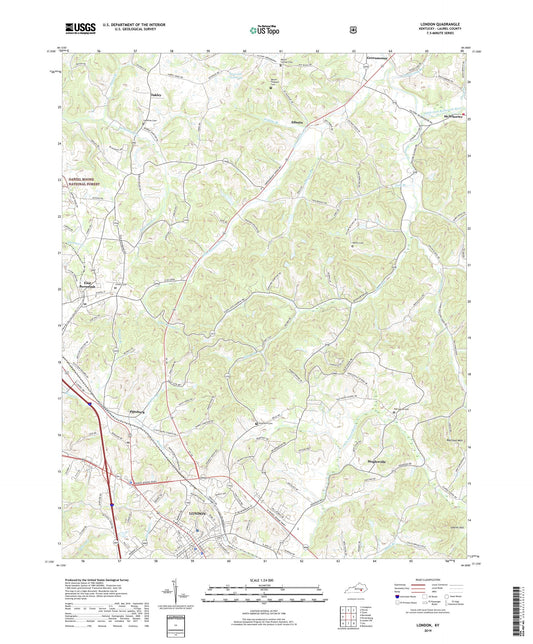 London Kentucky US Topo Map Image