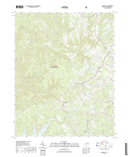 London SW Kentucky US Topo Map Image