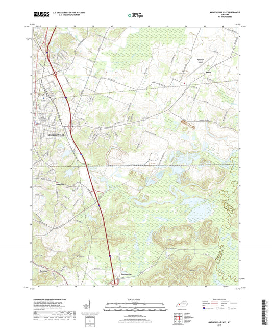 Madisonville East Kentucky US Topo Map Image
