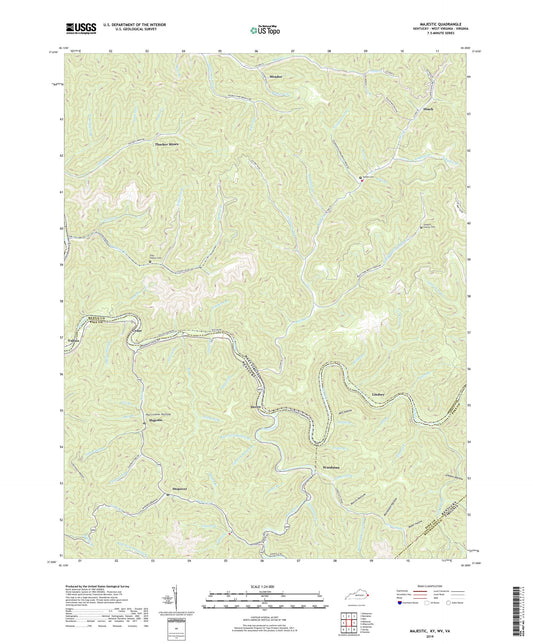 Majestic Kentucky US Topo Map Image
