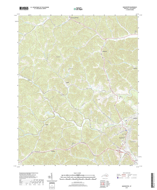 Manchester Kentucky US Topo Map Image