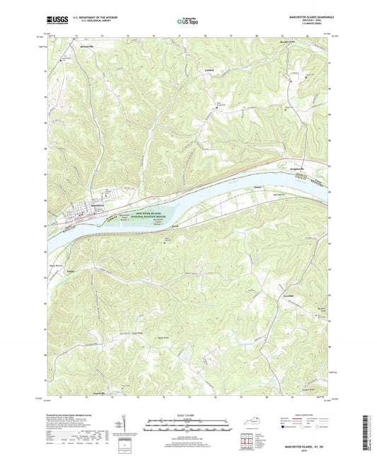 Manchester Islands Kentucky US Topo Map Image