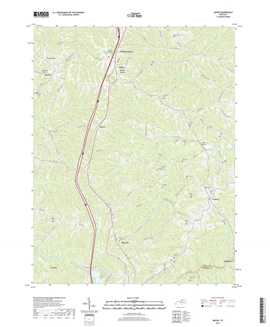 Mason Kentucky US Topo Map Image