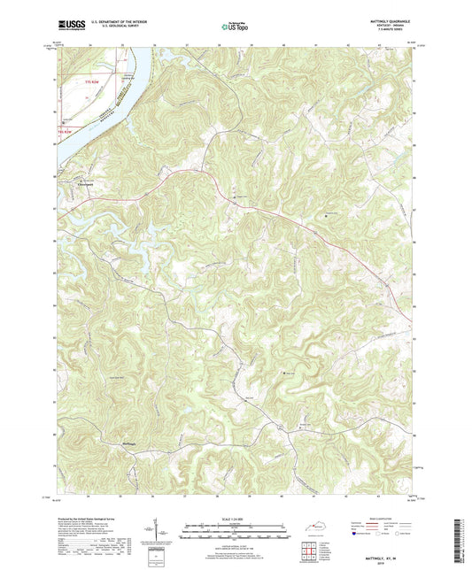 Mattingly Kentucky US Topo Map Image
