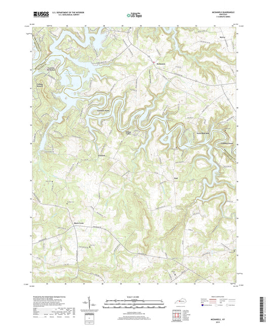 McDaniels Kentucky US Topo Map Image