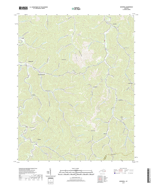 McDowell Kentucky US Topo Map Image
