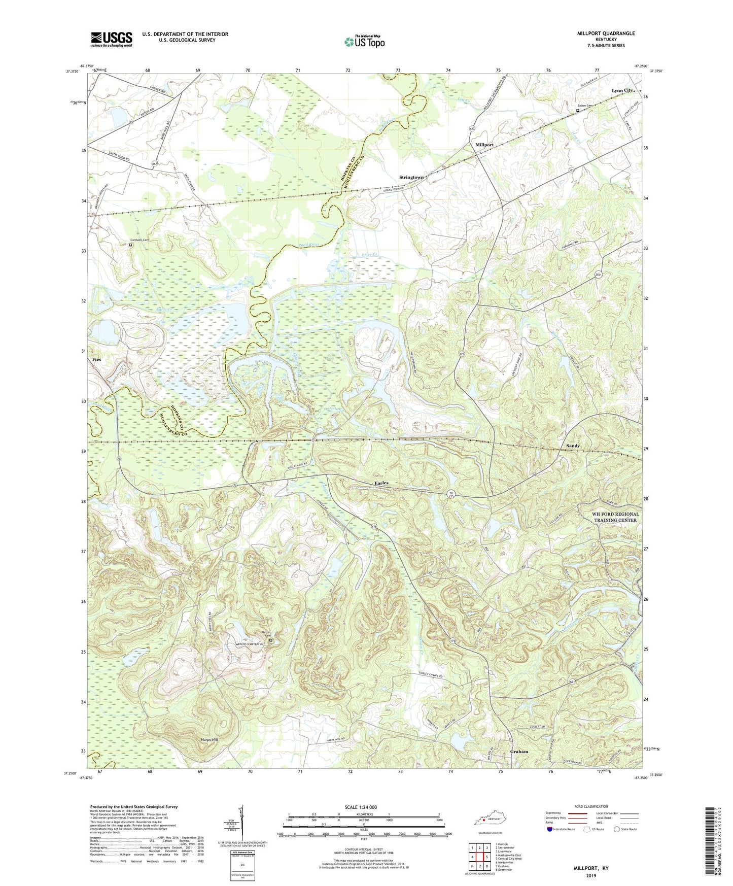 Millport Kentucky US Topo Map Image