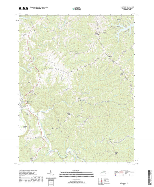 Monterey Kentucky US Topo Map Image