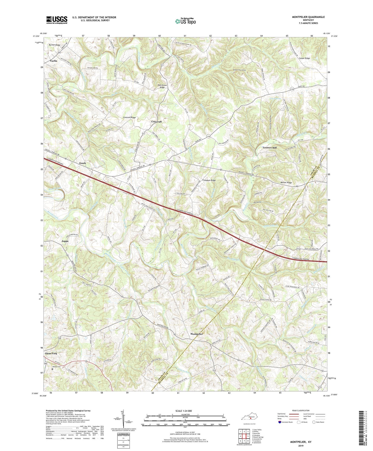 Montpelier Kentucky US Topo Map Image