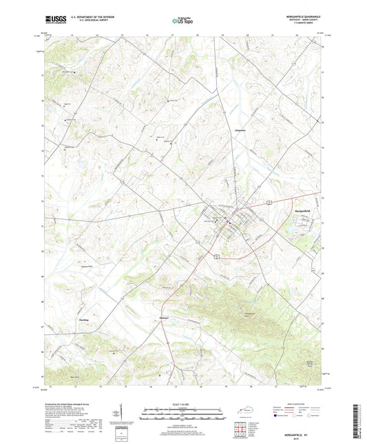 Morganfield Kentucky US Topo Map Image