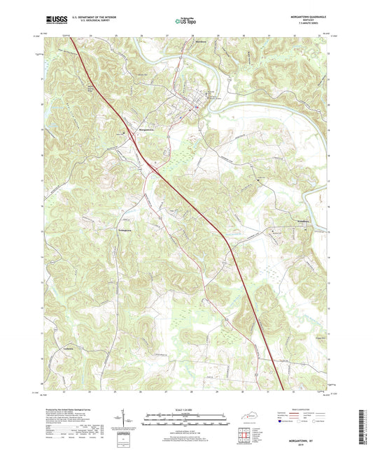 Morgantown Kentucky US Topo Map Image