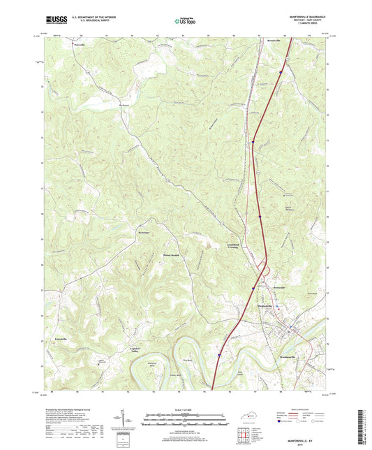 Munfordville Kentucky US Topo Map Image