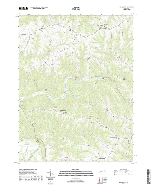 New Liberty Kentucky US Topo Map Image