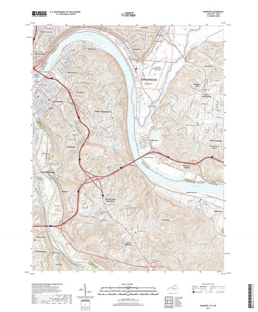 Newport Kentucky US Topo Map Image