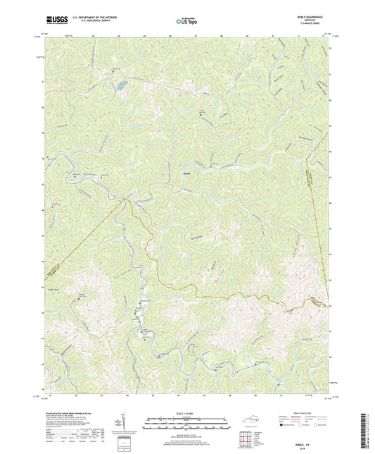 Noble Kentucky US Topo Map Image