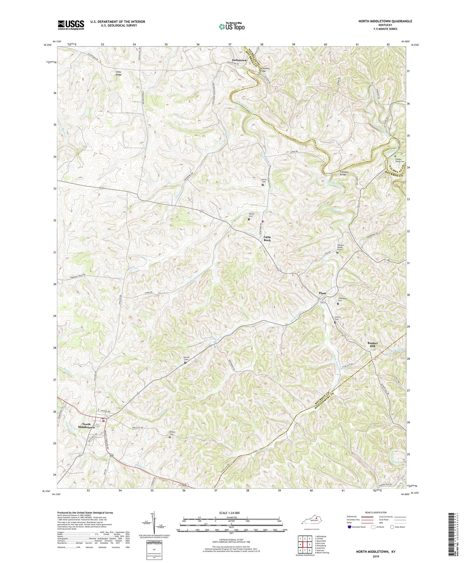 North Middletown Kentucky US Topo Map Image