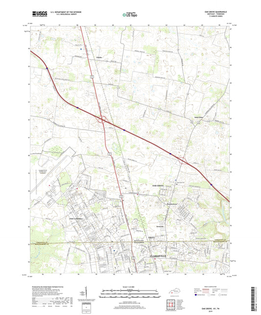 Oak Grove Kentucky US Topo Map Image