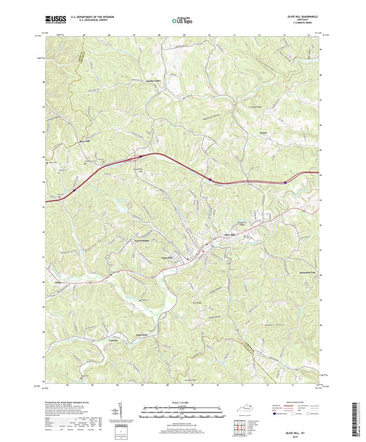 Olive Hill Kentucky US Topo Map Image