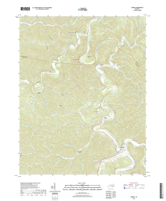Oneida Kentucky US Topo Map Image