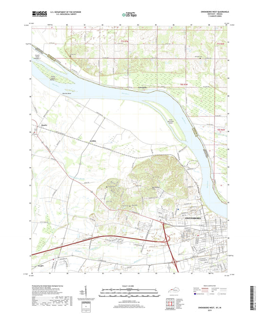 Owensboro West Kentucky US Topo Map Image