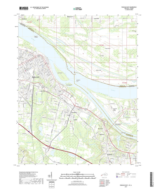 Paducah East Kentucky US Topo Map Image