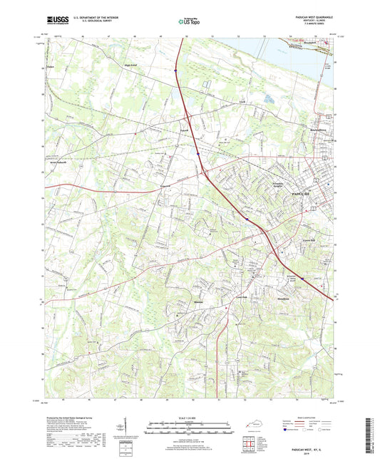 Paducah West Kentucky US Topo Map Image