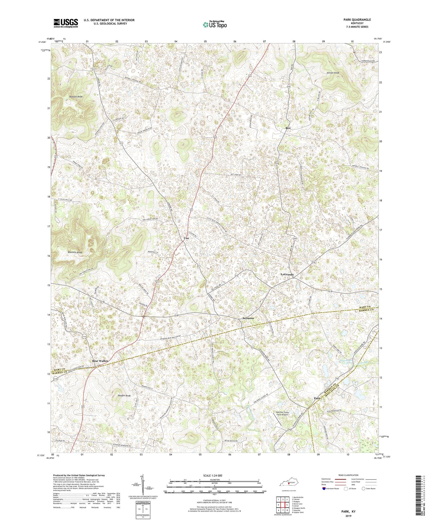 Park Kentucky US Topo Map Image