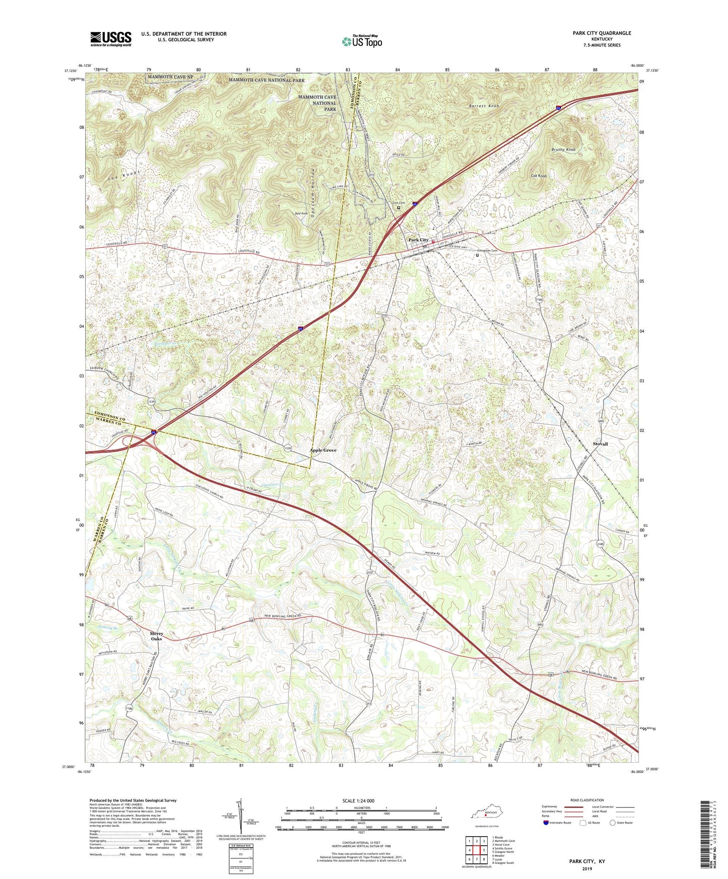 Park City Kentucky US Topo Map Image