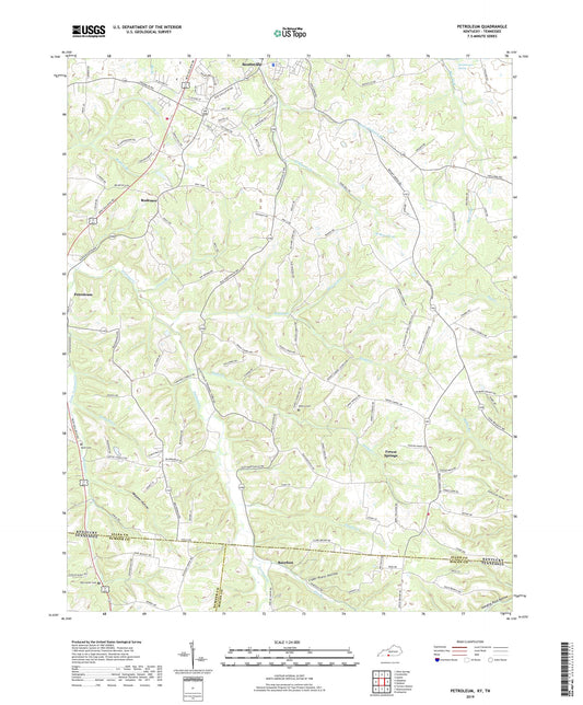 Petroleum Kentucky US Topo Map Image