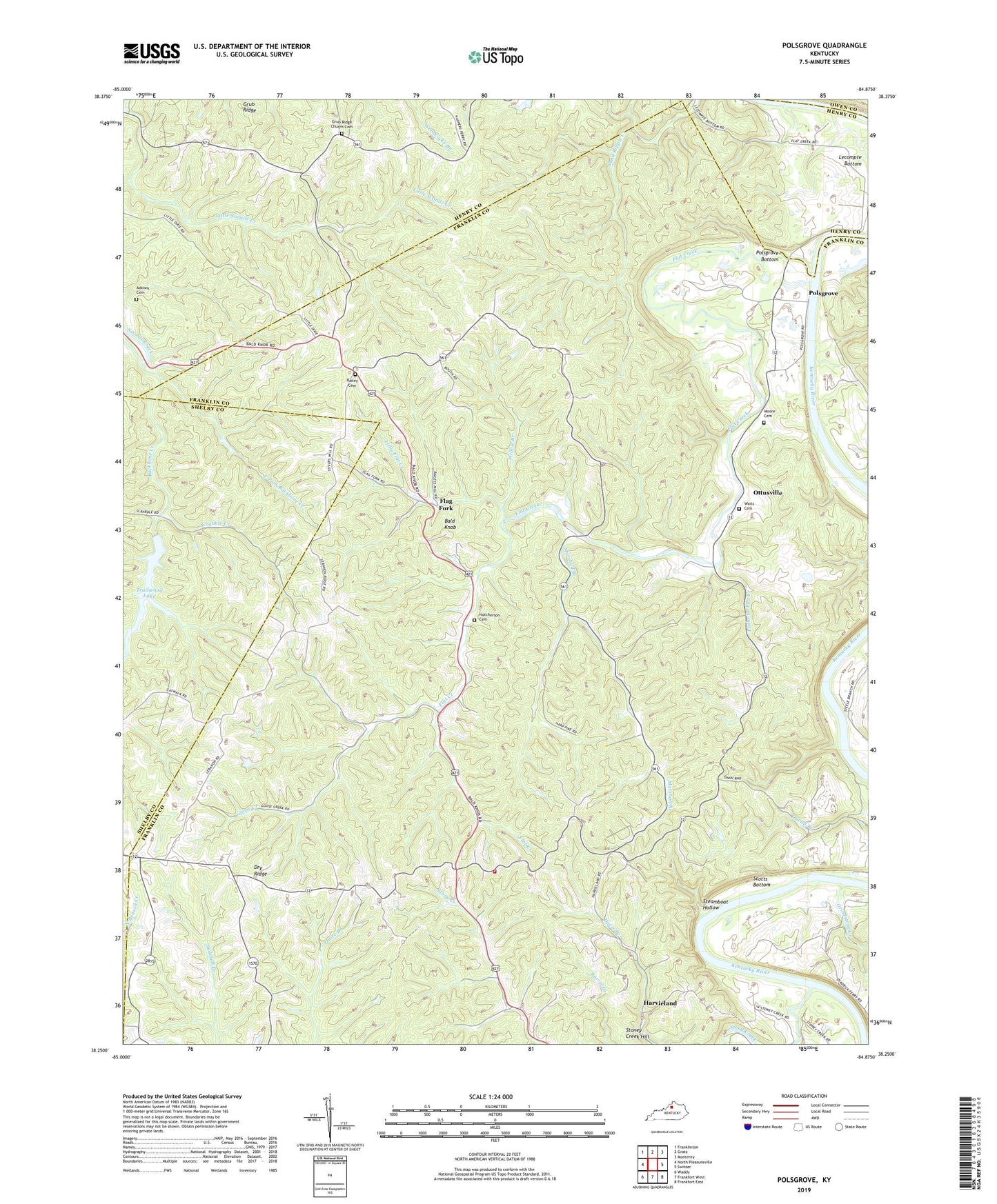 Polsgrove Kentucky US Topo Map Image