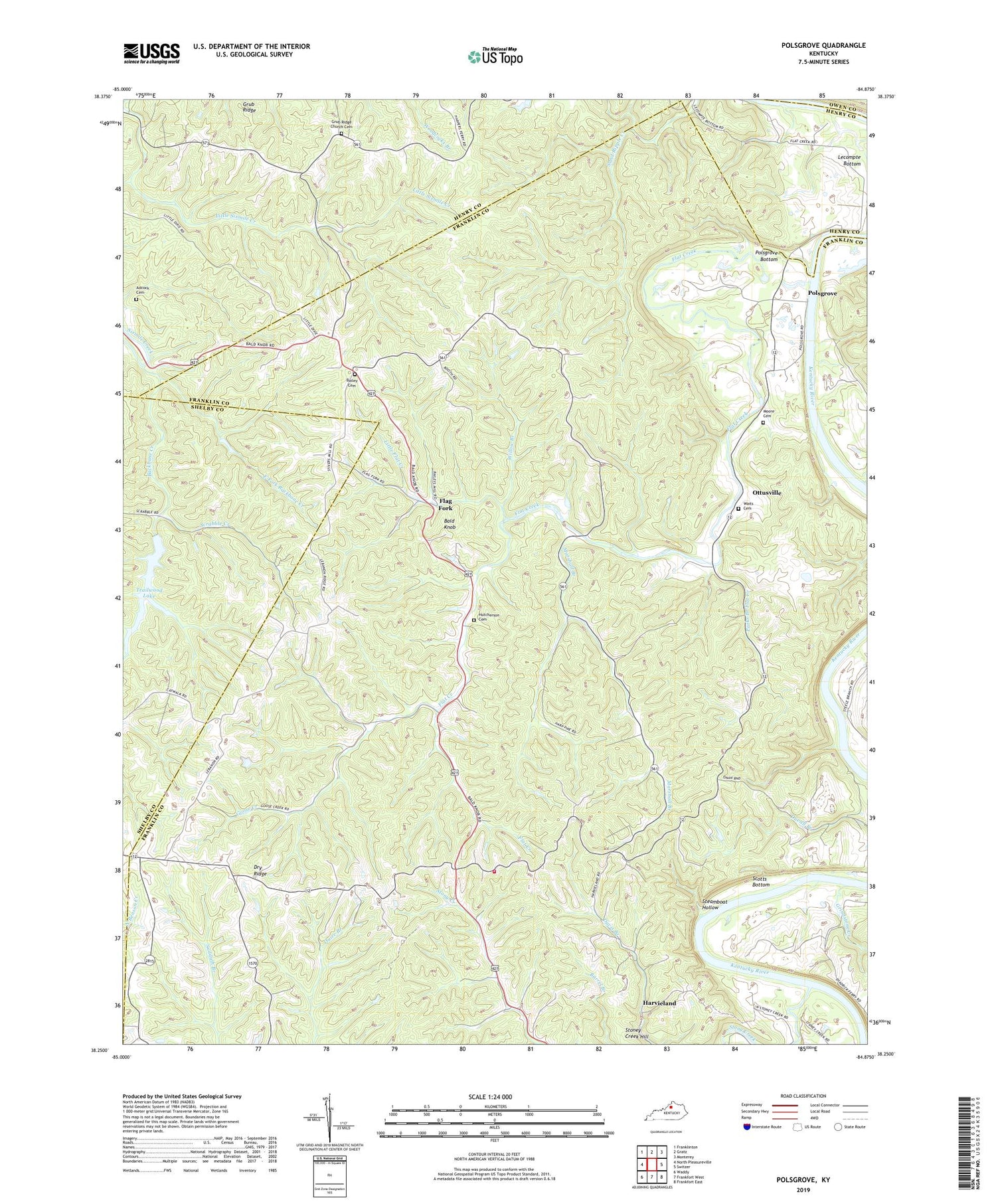 Polsgrove Kentucky US Topo Map Image