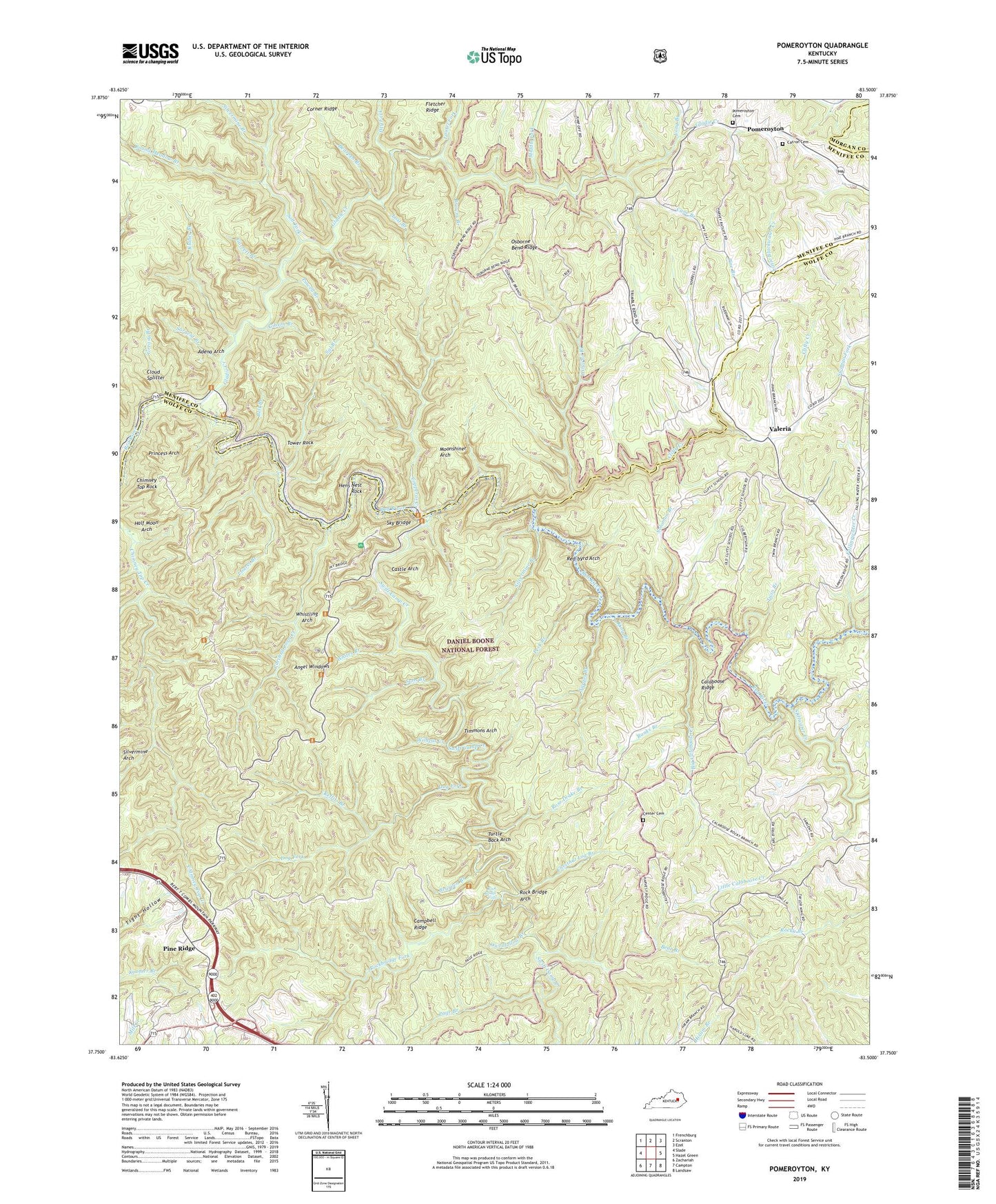 Pomeroyton Kentucky US Topo Map Image
