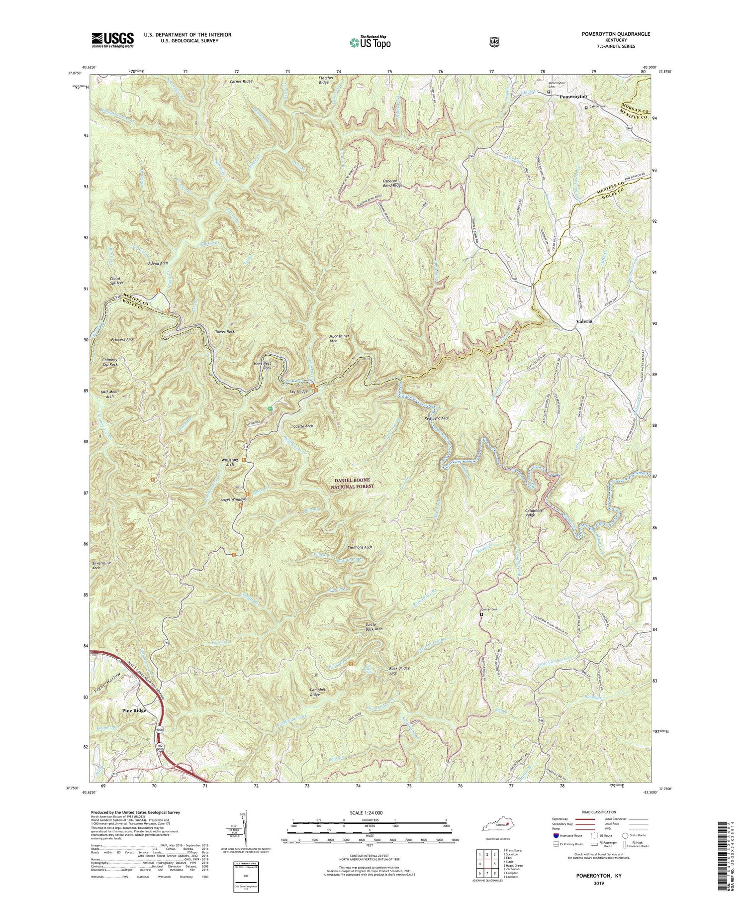 Pomeroyton Kentucky US Topo Map Image