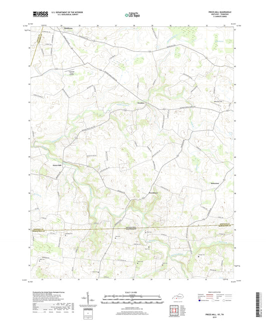 Prices Mill Kentucky US Topo Map Image