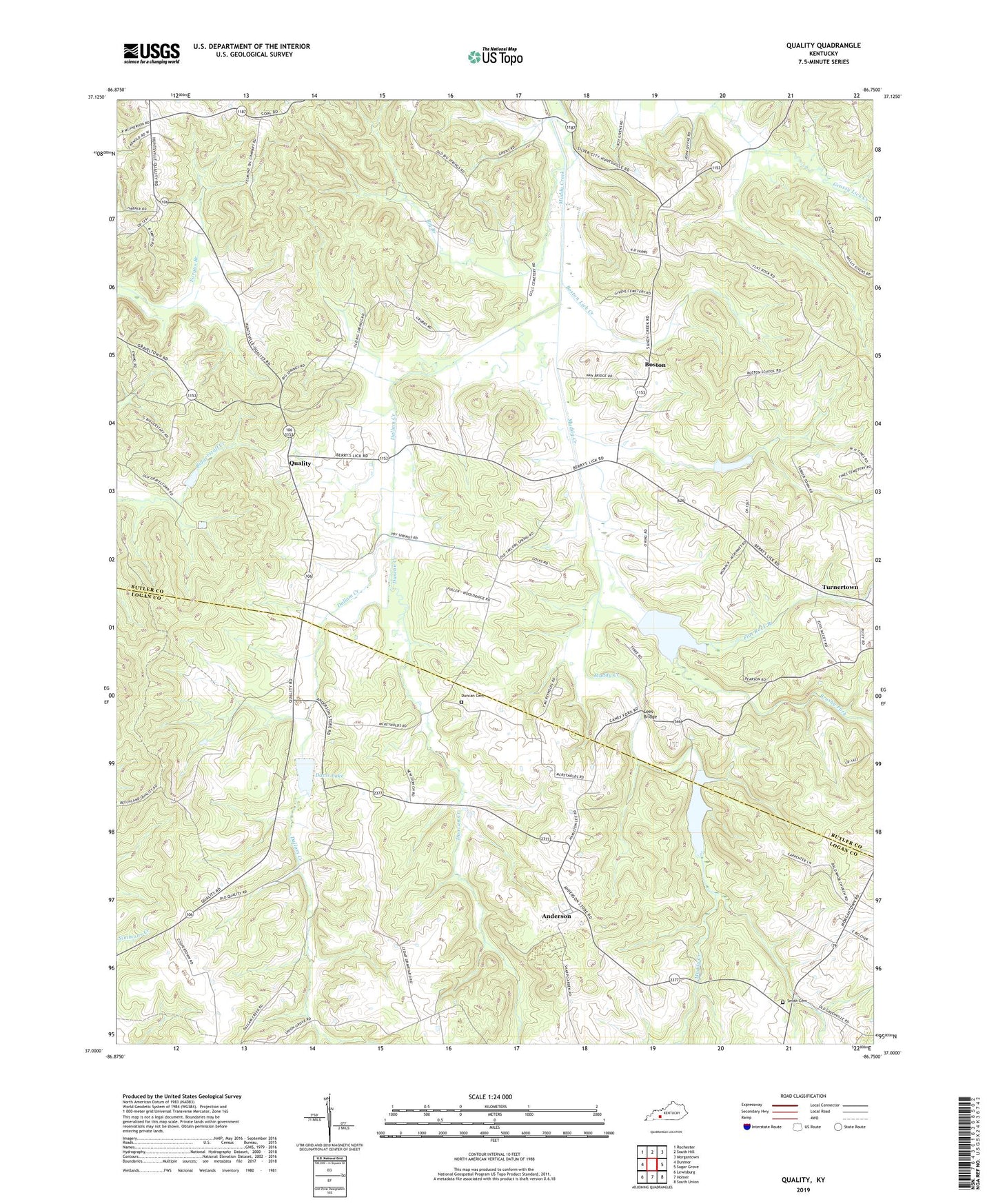Quality Kentucky US Topo Map Image