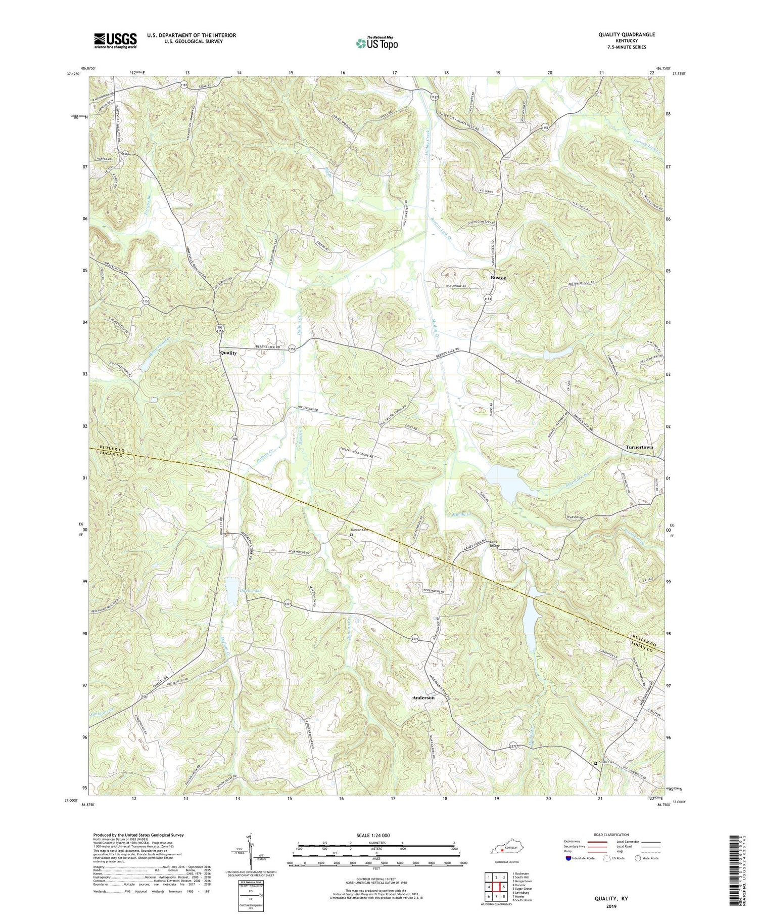 Quality Kentucky US Topo Map Image