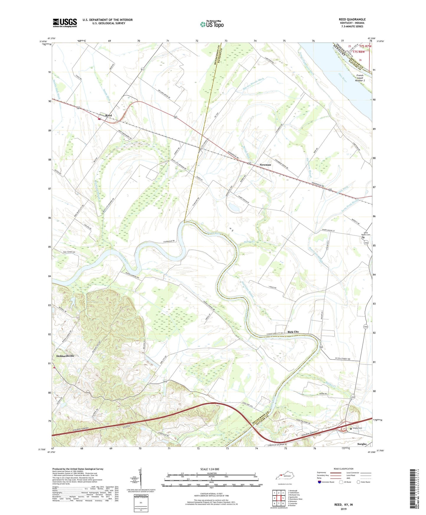 Reed Kentucky US Topo Map Image