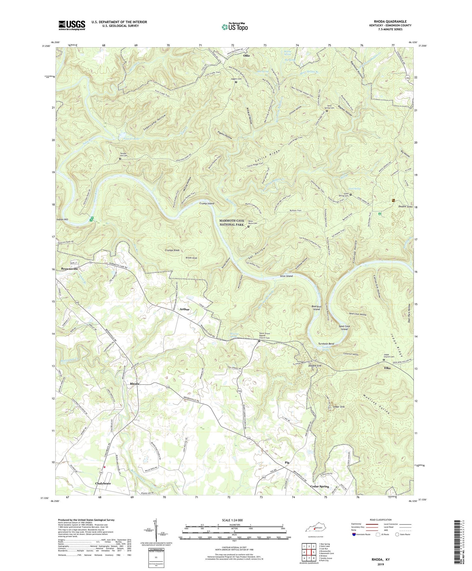 Rhoda Kentucky US Topo Map Image