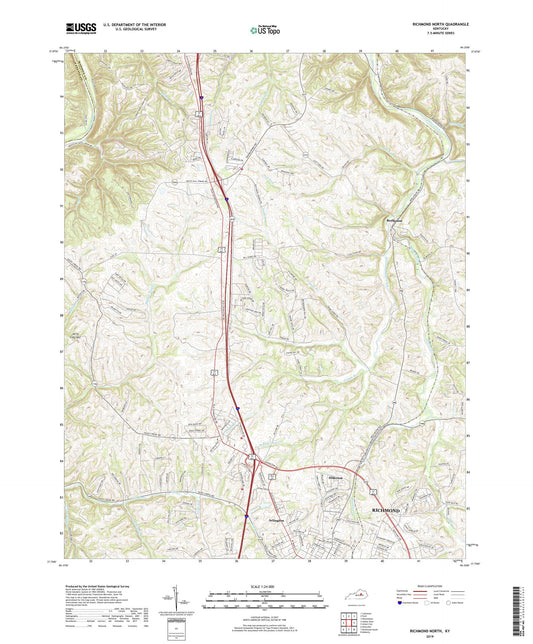 Richmond North Kentucky US Topo Map Image