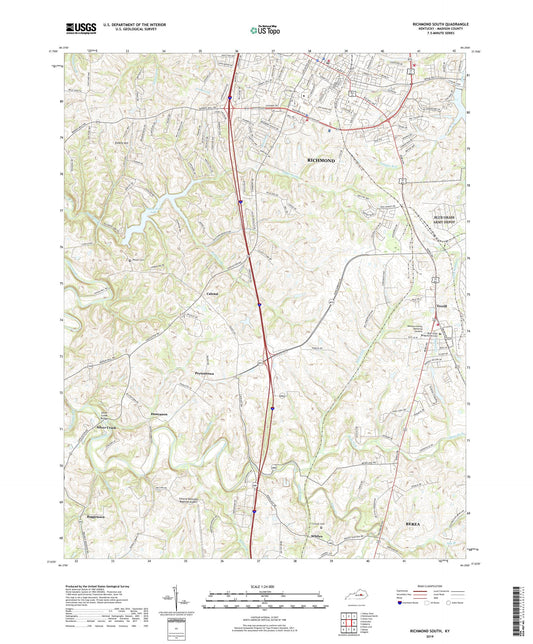 Richmond South Kentucky US Topo Map Image