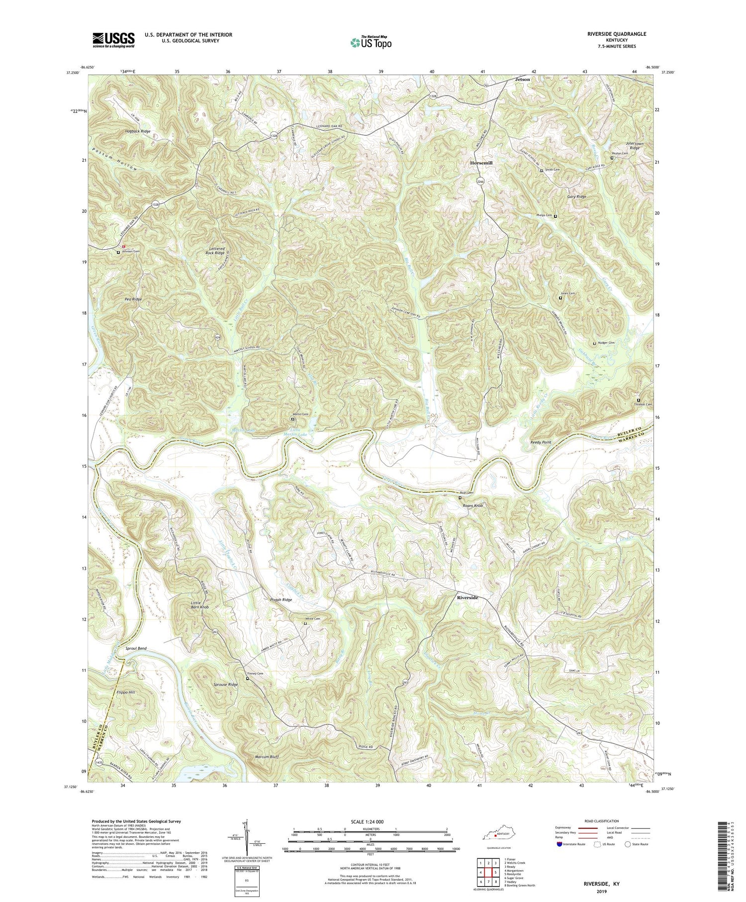 Riverside Kentucky US Topo Map Image