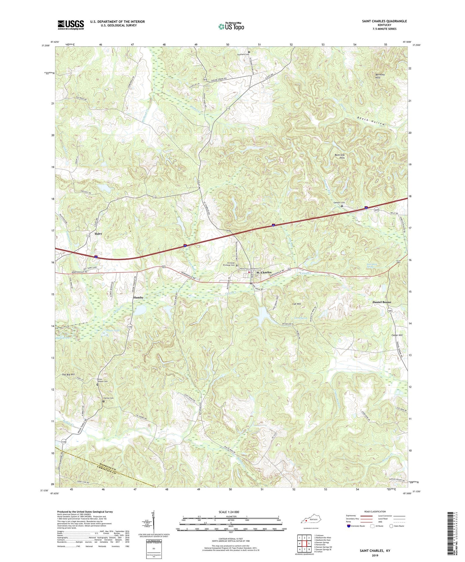 Saint Charles Kentucky US Topo Map Image