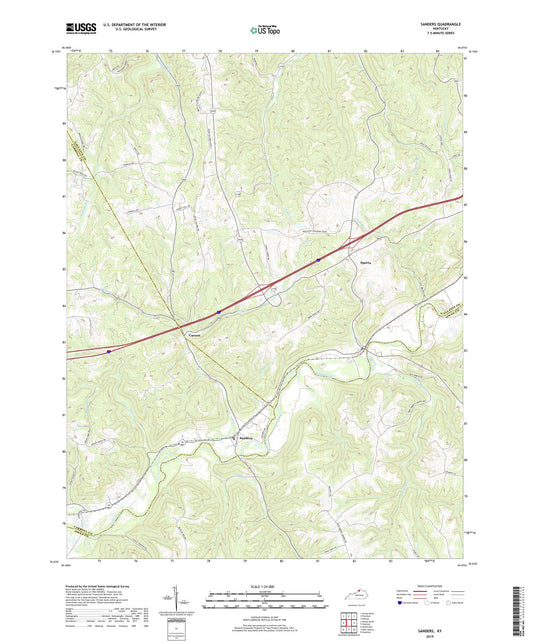 Sanders Kentucky US Topo Map Image