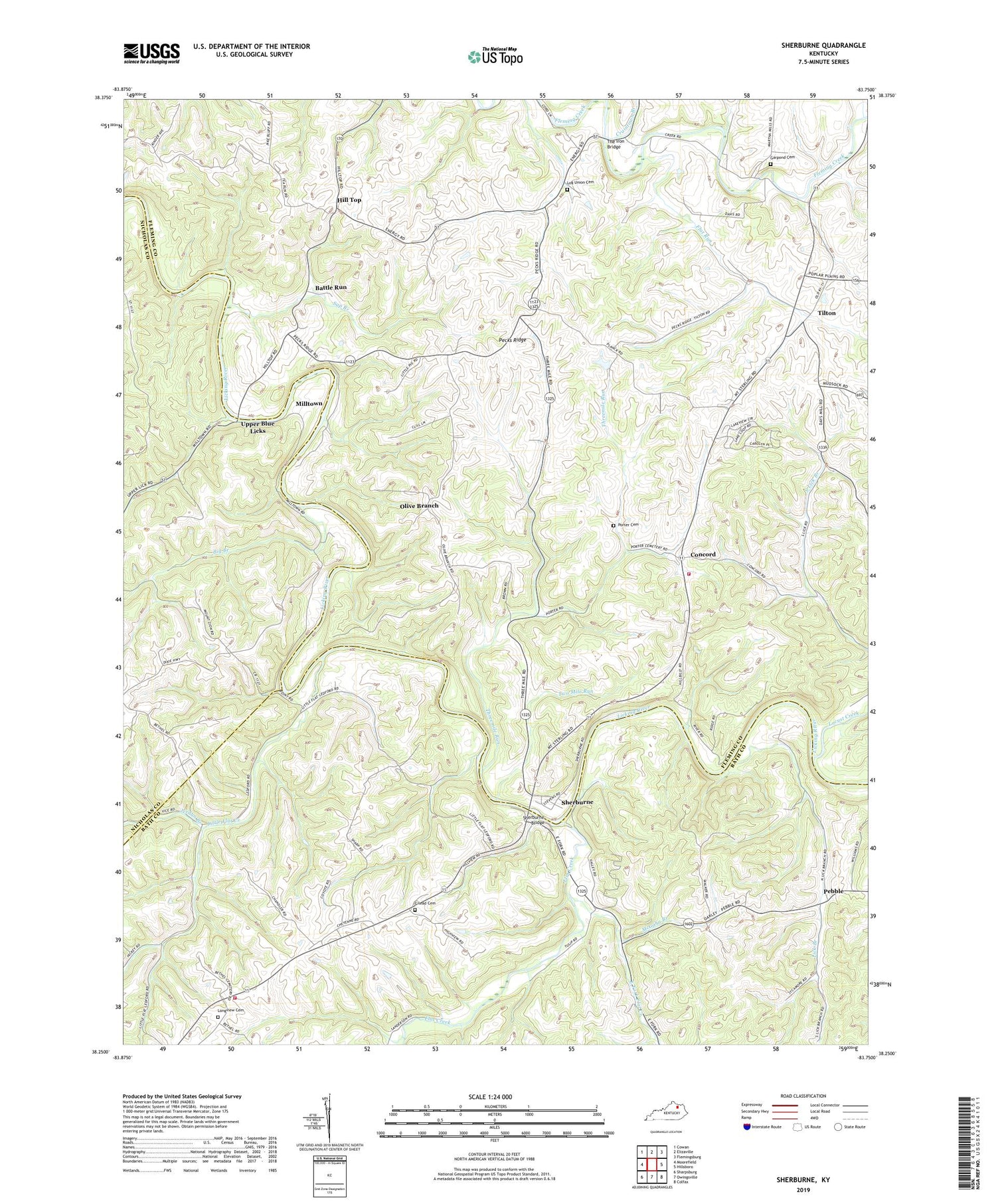 Sherburne Kentucky US Topo Map Image