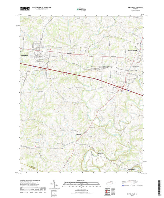 Simpsonville Kentucky US Topo Map Image