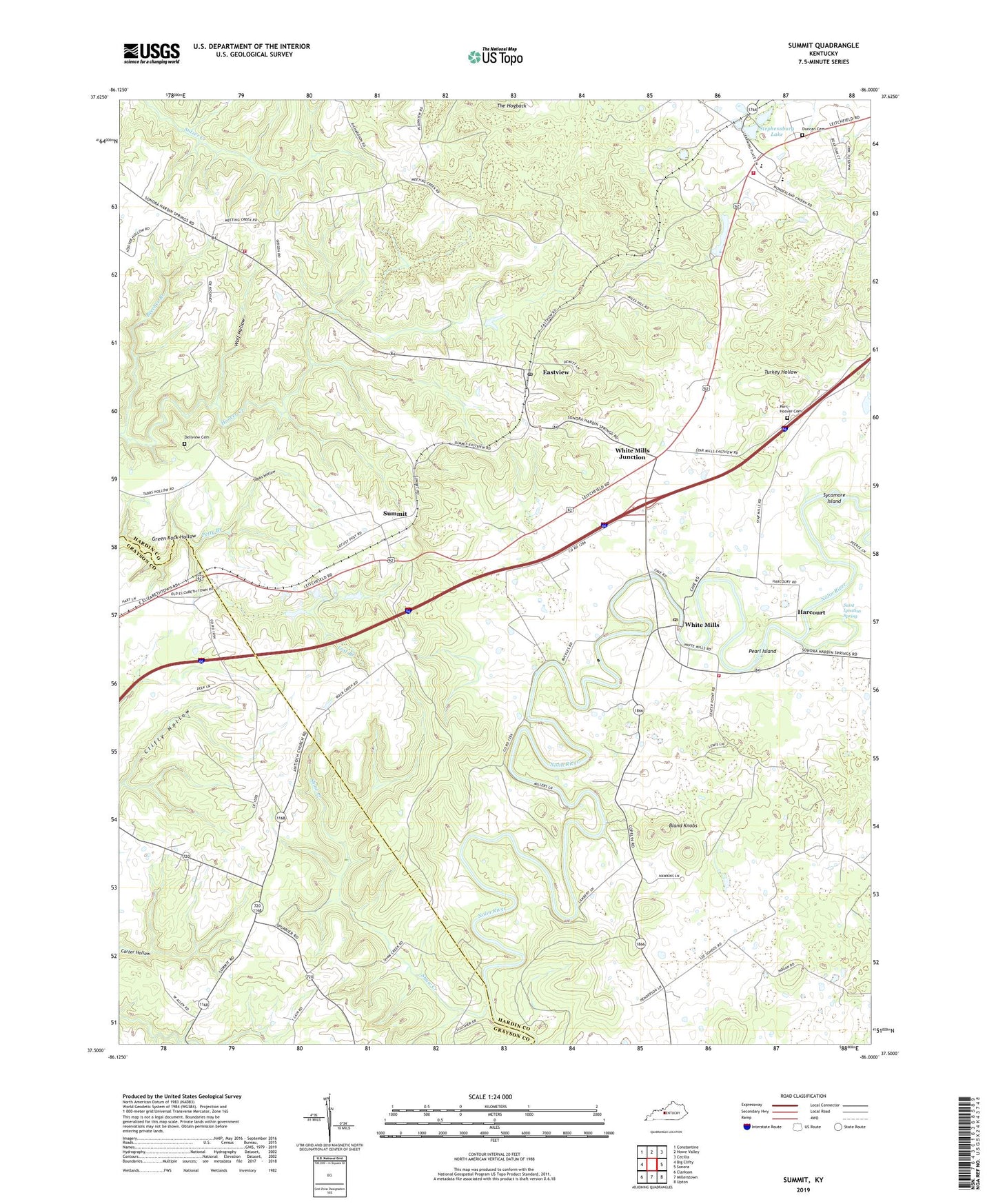 Summit Kentucky US Topo Map Image