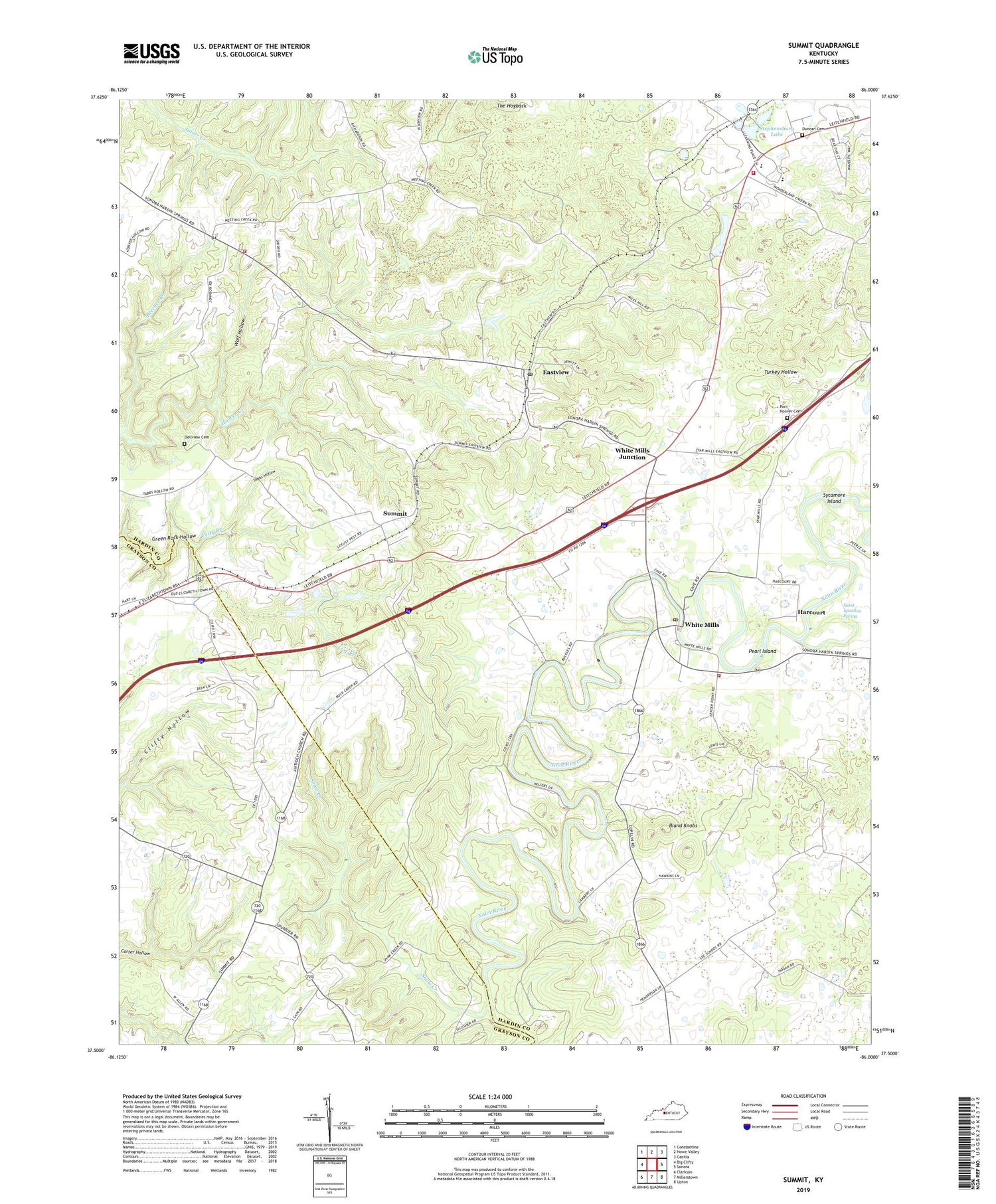 Summit Kentucky US Topo Map Image