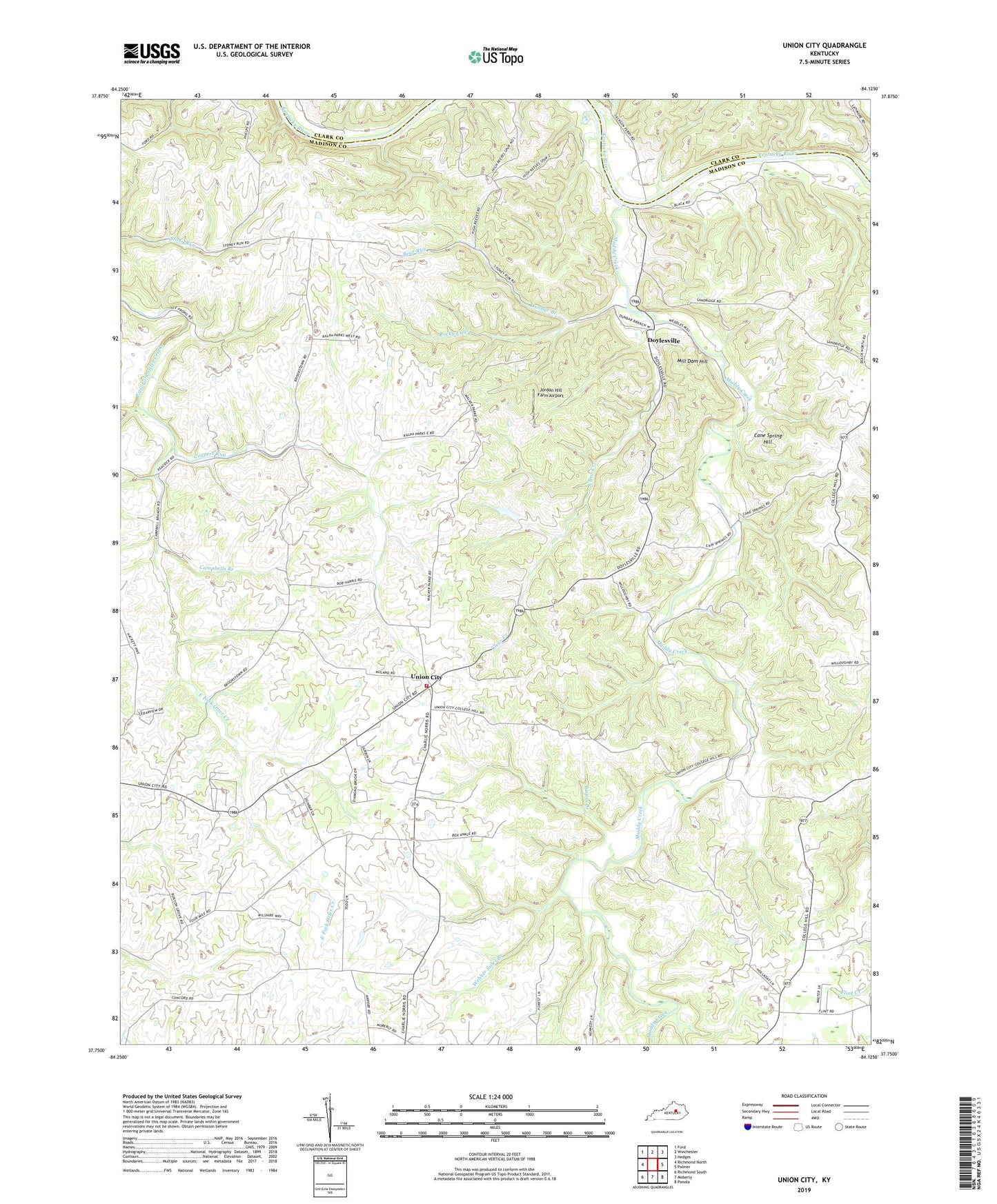 Union City Kentucky US Topo Map Image